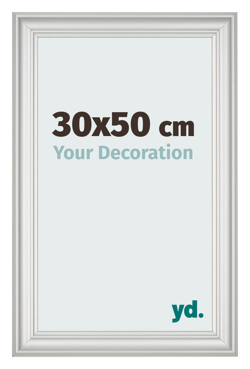 Bilderrahmen 30x50cm Weiss Gewischt MDF Lazio Vorne Messe | Yourdecoration.de