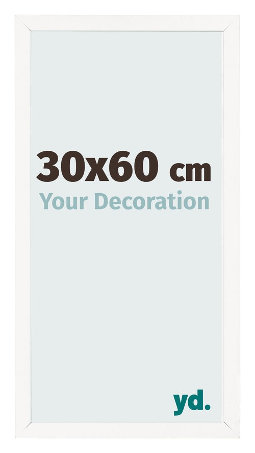 Bilderrahmen 30x60 cm Weiss Hochglanz MDF Bologna Vorne Messe | Yourdecoration.de