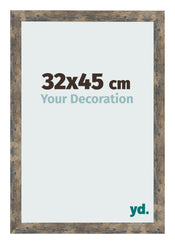 Bilderrahmen 32x45cm Blau Gold Meliert MDF Bologna Vorne Messe | Yourdecoration.de