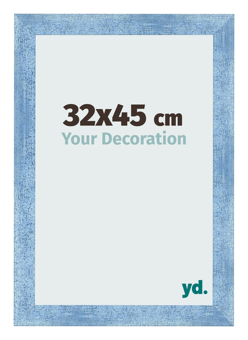 Bilderrahmen 32x45cm Hellblau Gewischt MDF Pisa Vorne Messe | Yourdecoration.de