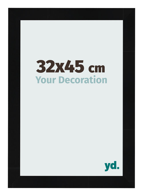 Bilderrahmen 32x45cm Schwarz Silber Poliert MDF Pisa Vorne Messe | Yourdecoration.de