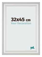 Bilderrahmen 32x45cm Weiss Gewischt MDF Lazio Vorne Messe | Yourdecoration.de