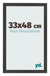 Bilderrahmen 33x48cm Antrazit MDF Bologna Vorne Messe | Yourdecoration.de