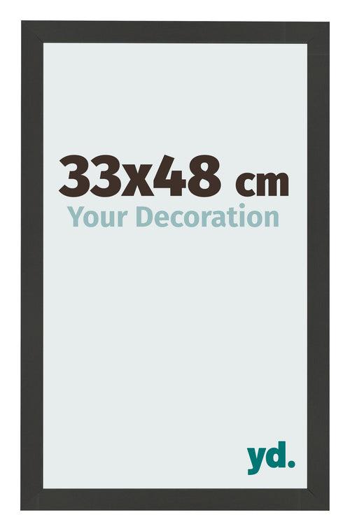 Bilderrahmen 33x48cm Schwarz Gemasert MDF Bologna Vorne Messe | Yourdecoration.de