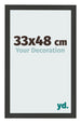 Bilderrahmen 33x48cm Schwarz Gemasert MDF Bologna Vorne Messe | Yourdecoration.de