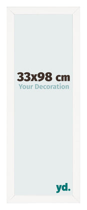 Bilderrahmen 33x98 cm Weiss Hochglanz MDF Bologna Vorne Messe | Yourdecoration.de