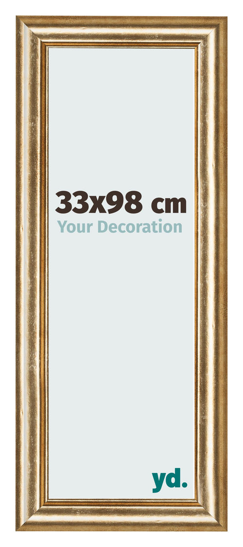 Bilderrahmen 33x98cm Gold Antik MDF Lazio Vorne Messe | Yourdecoration.de