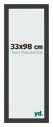 Bilderrahmen 33x98cm Schwarz Gemasert MDF Bologna Vorne Messe | Yourdecoration.de