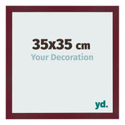 Bilderrahmen 35x35 cm Weinrot Gewischt MDF Bologna Vorne Messe | Yourdecoration.de
