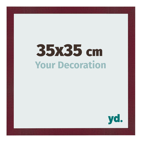 Bilderrahmen 35x35 cm Weinrot Gewischt MDF Bologna Vorne Messe | Yourdecoration.de