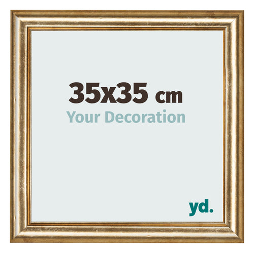 Bilderrahmen 35x35cm Gold Antik MDF Lazio Vorne Messe | Yourdecoration.de