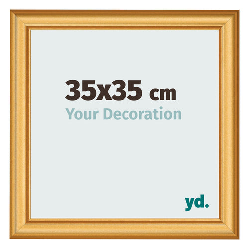 Bilderrahmen 35x35cm Gold Matt MDF Lazio Vorne Messe | Yourdecoration.de