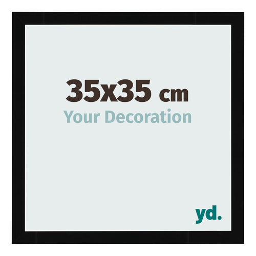 Bilderrahmen 35x35cm Schwarz Hochglanz MDF Bologna Vorne Messe | Yourdecoration.de