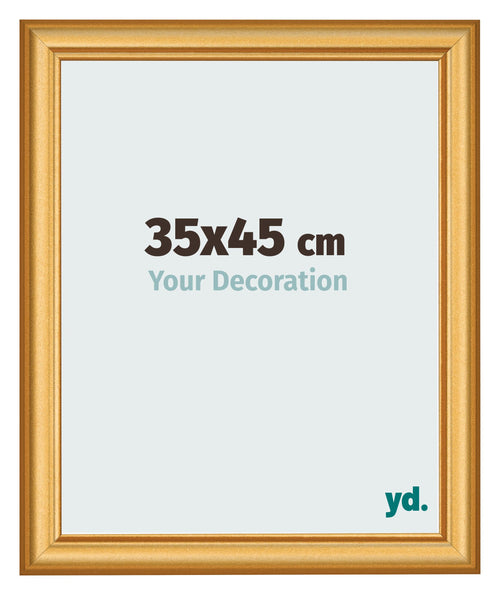 Bilderrahmen 35x45cm Gold Matt MDF Lazio Vorne Messe | Yourdecoration.de