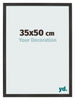 Bilderrahmen 35x50 cm Schwarz Matt MDF Bologna Vorne Messe | Yourdecoration.de