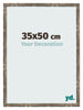 Bilderrahmen 35x50cm Blau Gold Meliert MDF Bologna Vorne Messe | Yourdecoration.de
