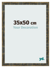 Bilderrahmen 35x50cm Blau Gold Meliert MDF Pisa Vorne Messe | Yourdecoration.de