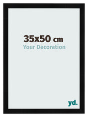 Bilderrahmen 35x50cm Schwarz Silber Poliert MDF Pisa Vorne Messe | Yourdecoration.de