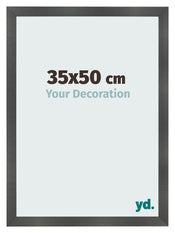 Bilderrahmen 35x50cm Schwarz Silber Poliert MDF Pisa Vorne Messe | Yourdecoration.de