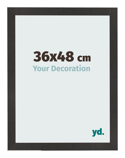 Bilderrahmen 36x48 cm Schwarz Matt MDF Bologna Vorne Messe | Yourdecoration.de