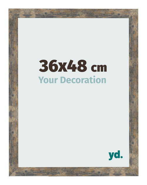 Bilderrahmen 36x48cm Blau Gold Meliert MDF Bologna Vorne Messe | Yourdecoration.de