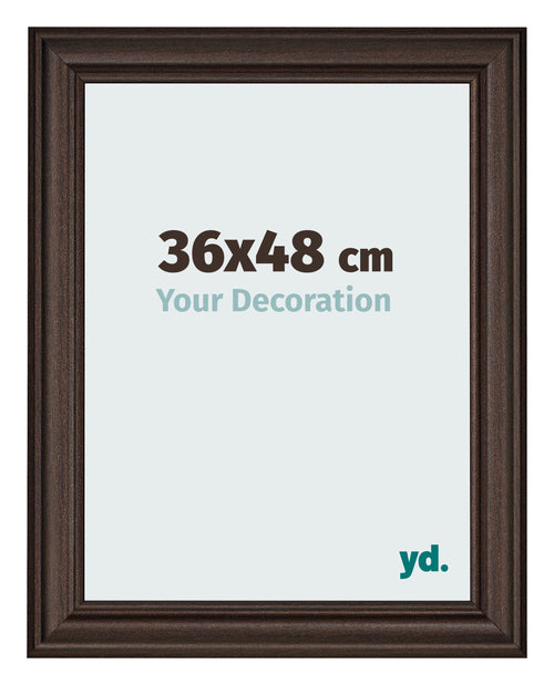 Bilderrahmen 36x48cm Eiche Dunkel MDF Lazio Vorne Messe | Yourdecoration.de
