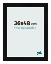 Bilderrahmen 36x48cm Schwarz Silber Poliert MDF Pisa Vorne Messe | Yourdecoration.de