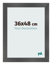 Bilderrahmen 36x48cm Schwarz Silber Poliert MDF Pisa Vorne Messe | Yourdecoration.de