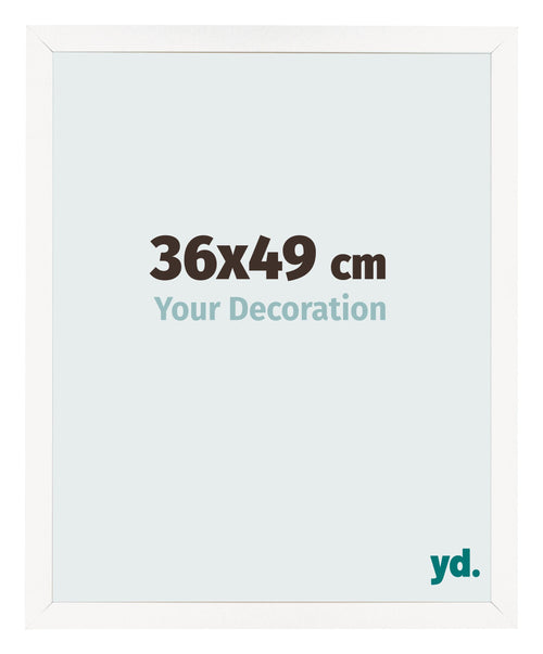 Bilderrahmen 36x49 cm Weiss Hochglanz MDF Bologna Vorne Messe | Yourdecoration.de