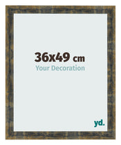 Bilderrahmen 36x49cm Blau Gold Meliert MDF Pisa Vorne Messe | Yourdecoration.de
