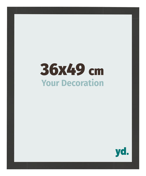 Bilderrahmen 36x49cm Schwarz Gemasert MDF Bologna Vorne Messe | Yourdecoration.de