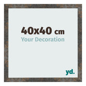 Bilderrahmen 40x40 cm Oxidiertes Metall MDF Bologna Vorne Messe | Yourdecoration.de