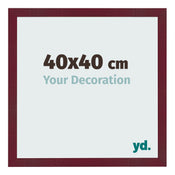 Bilderrahmen 40x40 cm Weinrot Gewischt MDF Bologna Vorne Messe | Yourdecoration.de