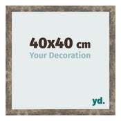 Bilderrahmen 40x40cm Blau Gold Meliert MDF Bologna Vorne Messe | Yourdecoration.de