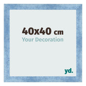 Bilderrahmen 40x40cm Hellblau Gewischt MDF Pisa Vorne Messe | Yourdecoration.de