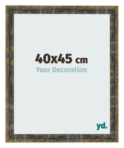 Bilderrahmen 40x45cm Blau Gold Meliert MDF Pisa Vorne Messe | Yourdecoration.de