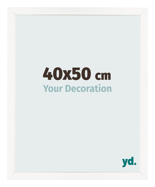 Bilderrahmen 40x50 cm Weiss Hochglanz MDF Bologna Vorne Messe | Yourdecoration.de