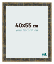 Bilderrahmen 40x55cm Blau Gold Meliert MDF Pisa Vorne Messe | Yourdecoration.de
