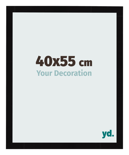 Bilderrahmen 40x55cm Schwarz Hochglanz MDF Bologna Vorne Messe | Yourdecoration.de