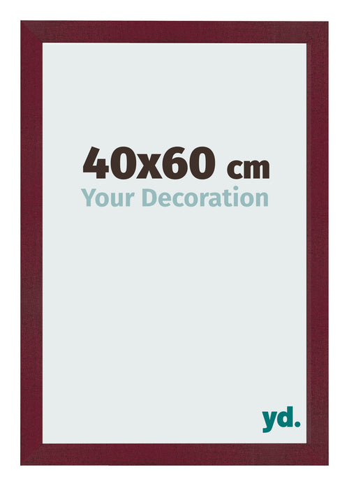 Bilderrahmen 40x60 cm Weinrot Gewischt MDF Bologna Vorne Messe | Yourdecoration.de