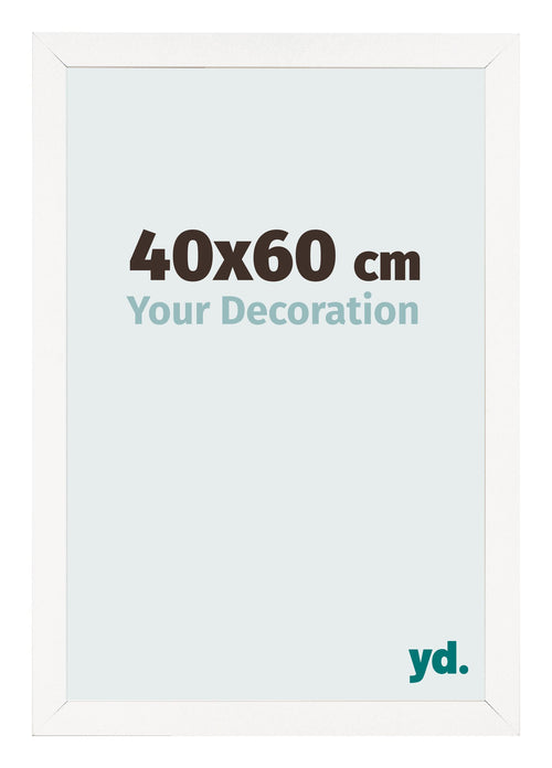 Bilderrahmen 40x60 cm Weiss Hochglanz MDF Bologna Vorne Messe | Yourdecoration.de