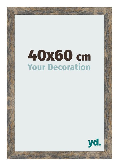 Bilderrahmen 40x60cm Blau Gold Meliert MDF Bologna Vorne Messe | Yourdecoration.de