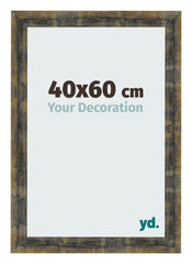 Bilderrahmen 40x60cm Blau Gold Meliert MDF Pisa Vorne Messe | Yourdecoration.de