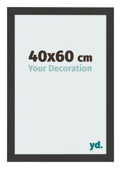 Bilderrahmen 40x60cm Schwarz Gemasert MDF Bologna Vorne Messe | Yourdecoration.de