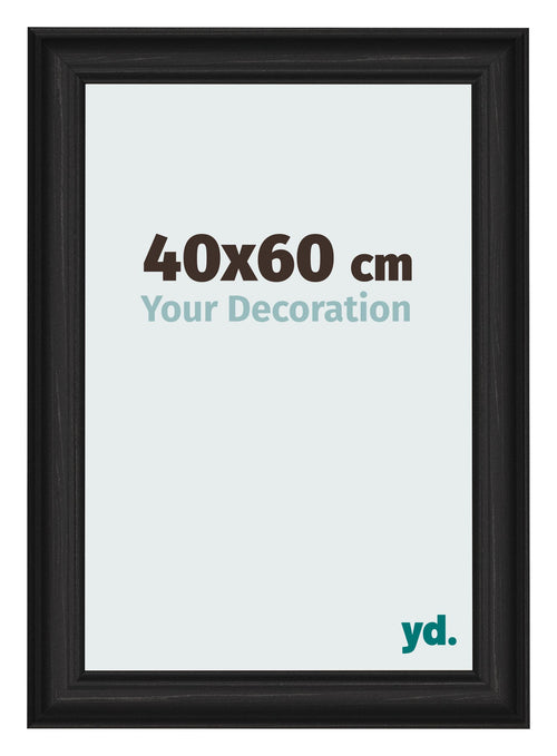 Bilderrahmen 40x60cm Schwarz Gemasert MDF Lazio Vorne Messe | Yourdecoration.de