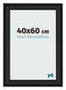 Bilderrahmen 40x60cm Schwarz Gemasert MDF Lazio Vorne Messe | Yourdecoration.de