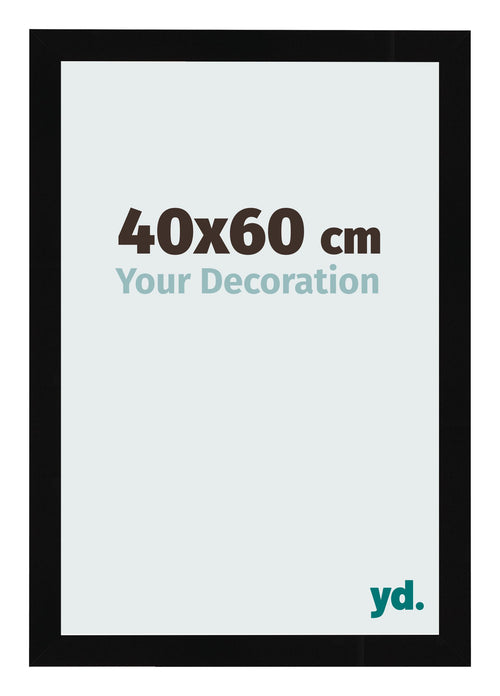 Bilderrahmen 40x60cm Schwarz Hochglanz MDF Bologna Vorne Messe | Yourdecoration.de