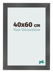 Bilderrahmen 40x60cm Schwarz Silber Poliert MDF Pisa Vorne Messe | Yourdecoration.de
