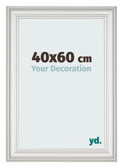 Bilderrahmen 40x60cm Weiss Gewischt MDF Lazio Vorne Messe | Yourdecoration.de