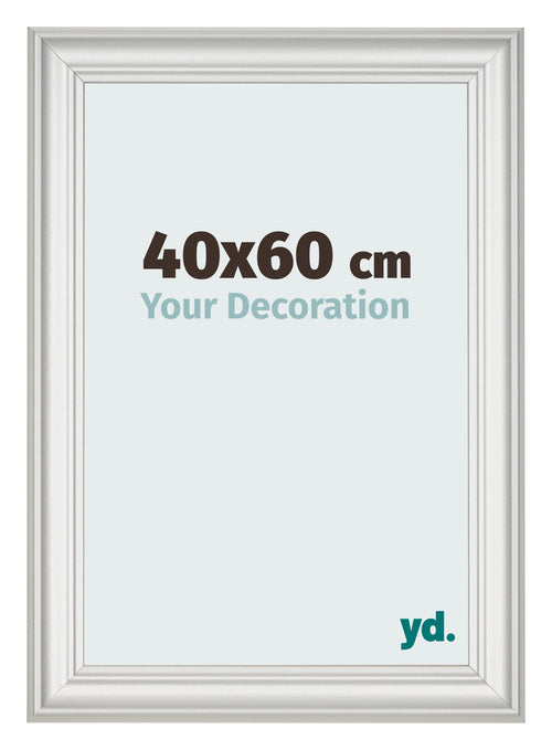 Bilderrahmen 40x60cm Weiss Gewischt MDF Lazio Vorne Messe | Yourdecoration.de